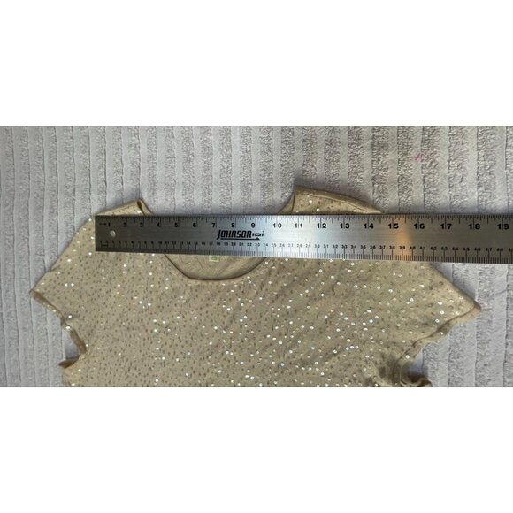 Sigrid Olsen Womens Cream Silk Modal Knitted Sequin Top Large Cap Sleeve - Picture 6 of 8